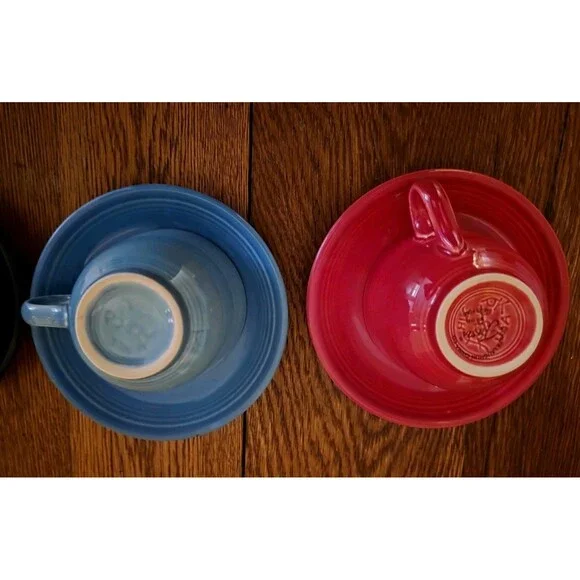 Fiesta Cups & Sanucers - Set Of 4 Excellent Condition. Post 1986 Colors - Picture 4 of 6